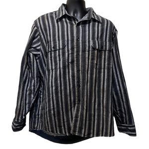 Vintage FIELDMASTER Striped Lined Flannel Shirt~XL*READ*